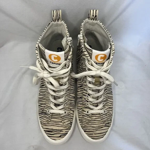Camper Sneaker Women's Size 9 Zebra Imar Copa Canvas Animal Print Tiger Hi Top - Picture 3 of 15